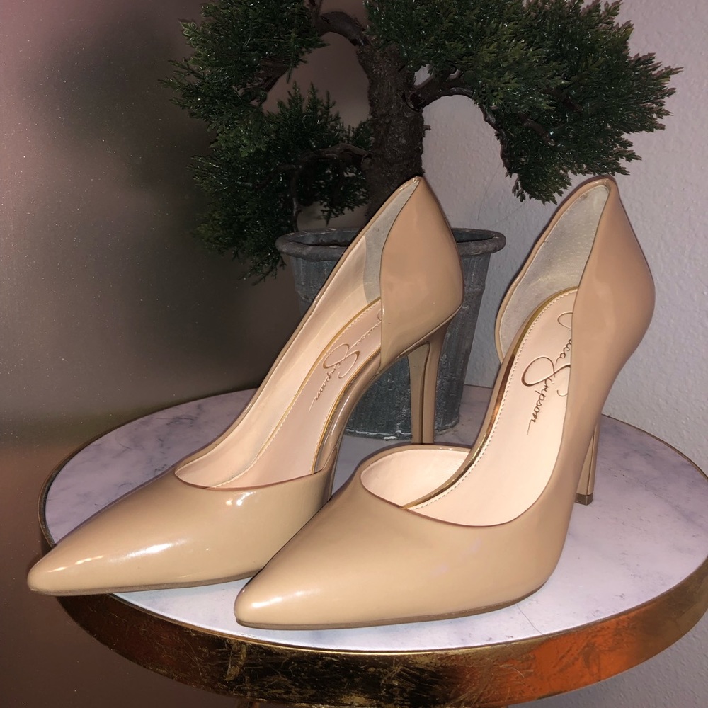 Jessica Simpson Nude Patent Stiletto Heels